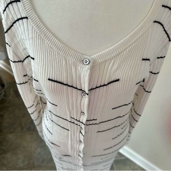 CAbi Broken Stripe midi length sweater. - Picture 4 of 7